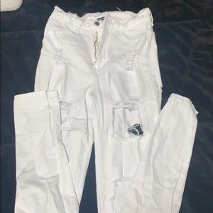 white ripped jeans